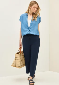 Pantalon 7/8 en sergé structuré