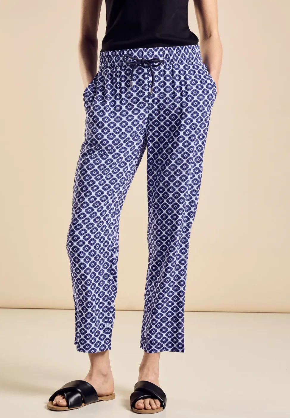 Pantalon en viscose à imprimé
