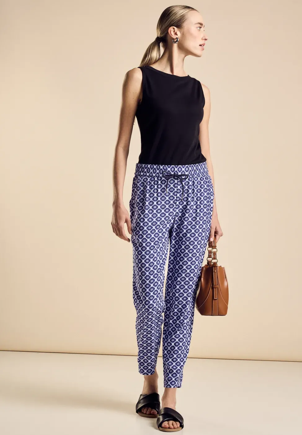 Pantalon en viscose à imprimé
