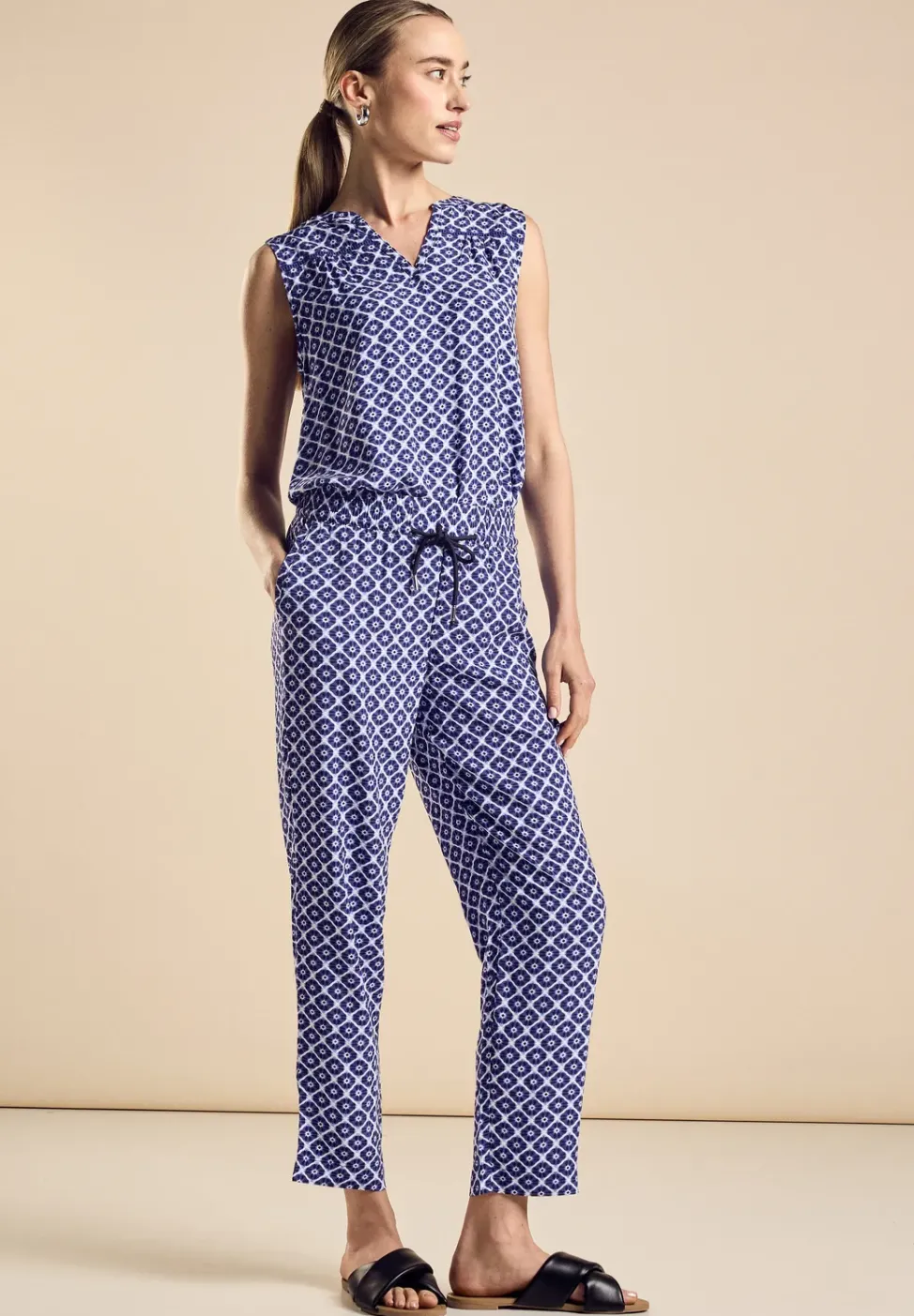 Pantalon en viscose à imprimé