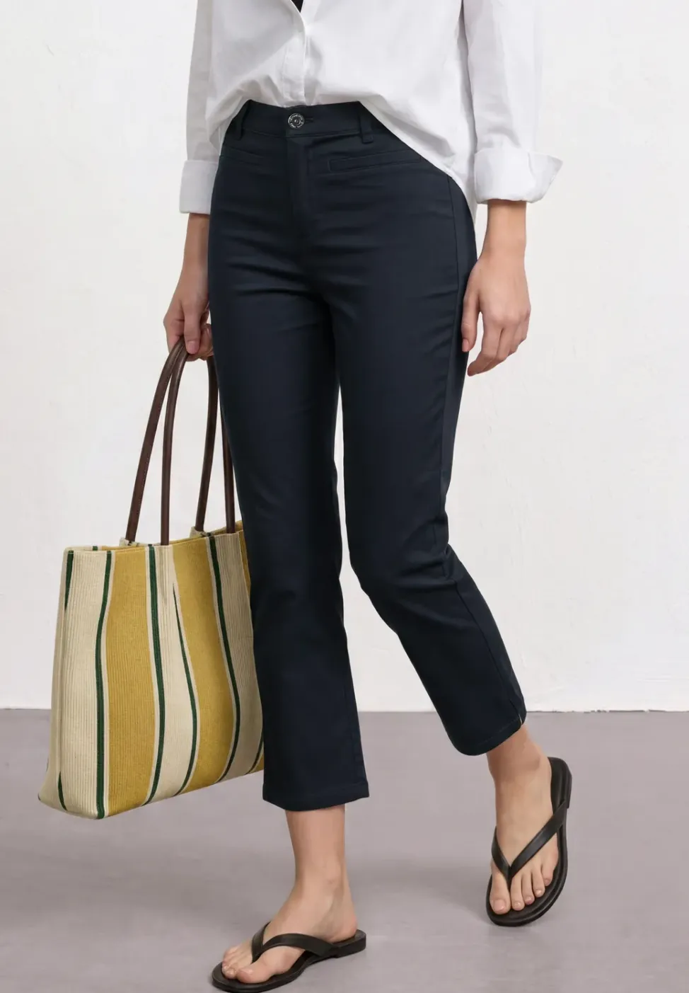 Pantalon 3/4 Flared Leg en coupe casual