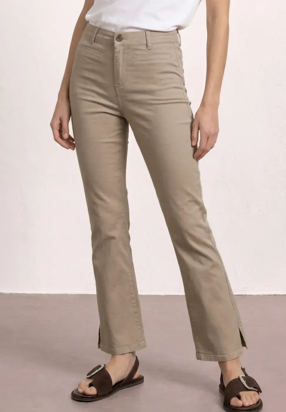 Pantalon 3/4 Flared Leg en coupe casual