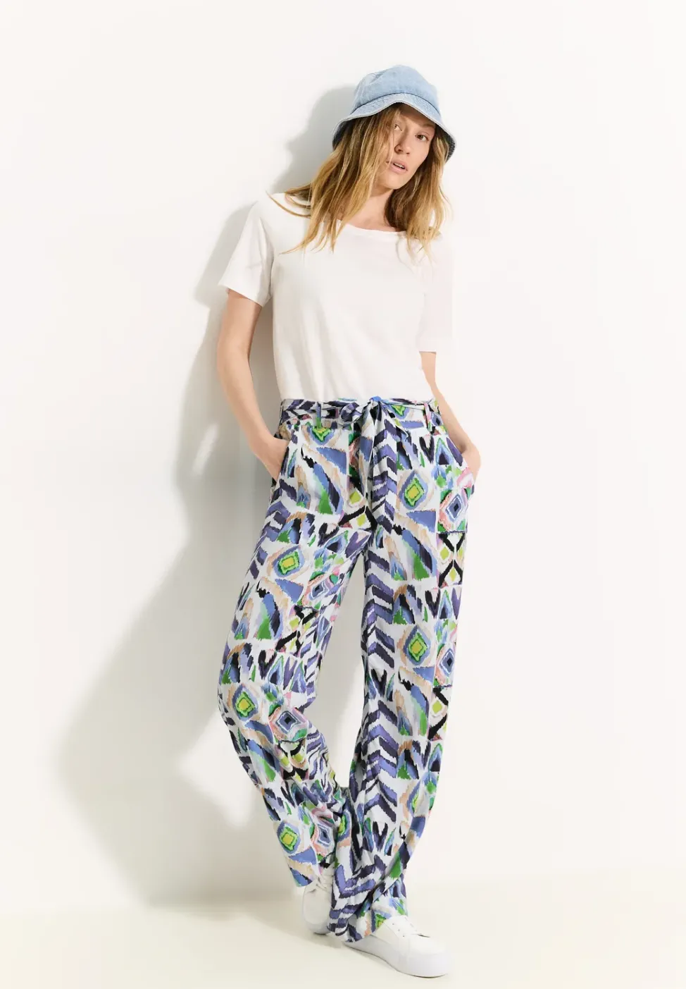 Pantalon imprimé multicolore