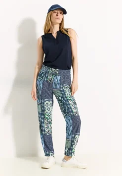 Pantalon à imprimé patchwork