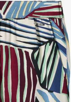 Pantalon à jambes larges avec imprimé et détail de ceinture