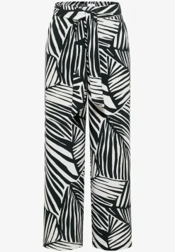 Pantalon à jambes larges avec imprimé et détail de ceinture
