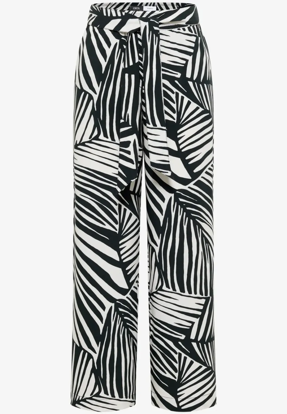 Pantalon à jambes larges avec imprimé et détail de ceinture