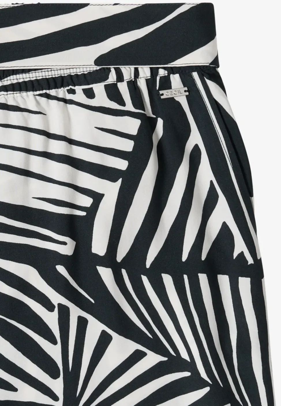 Pantalon à jambes larges avec imprimé et détail de ceinture
