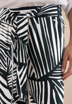 Pantalon à jambes larges avec imprimé et détail de ceinture