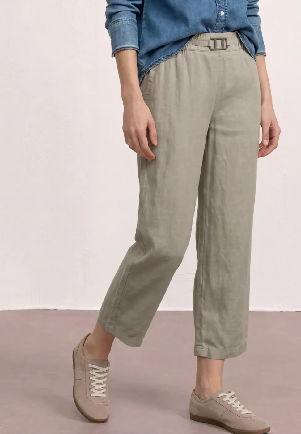 Pantalon large en lin, coupe loose