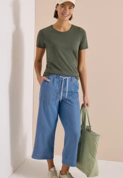 Pantalon large taille haute coupe loose