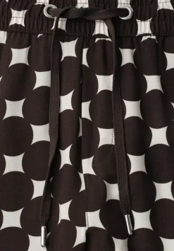 Pantalon large taille haute imprimé