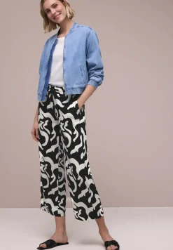 Pantalon large taille haute imprimé