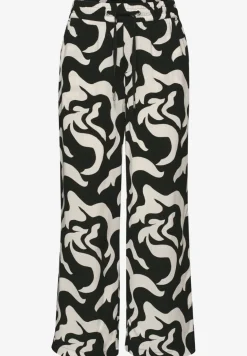 Pantalon large taille haute imprimé