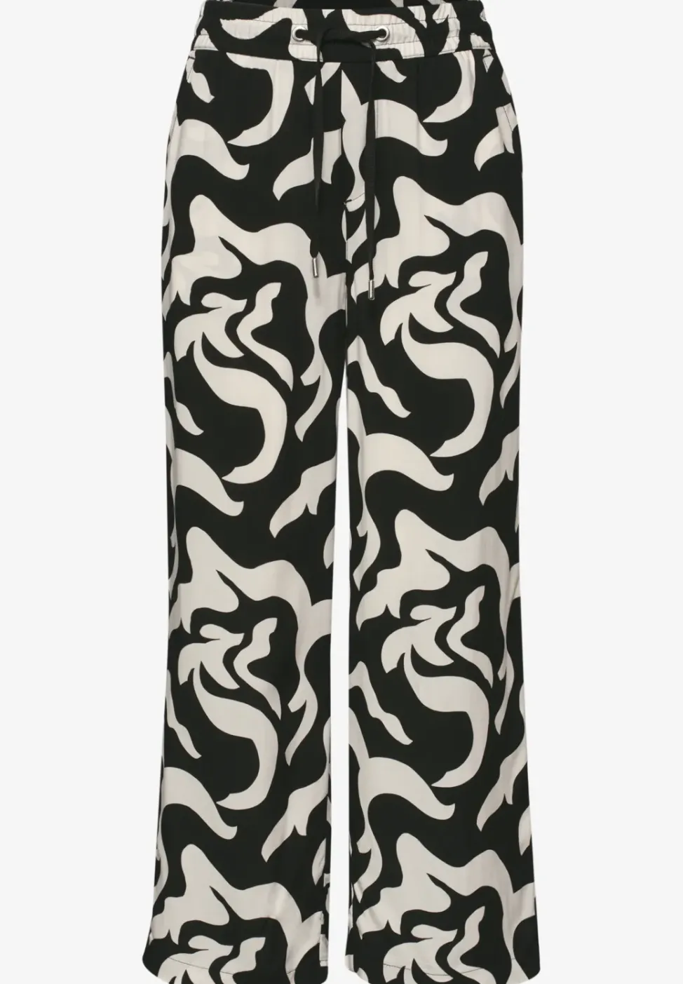 Pantalon large taille haute imprimé