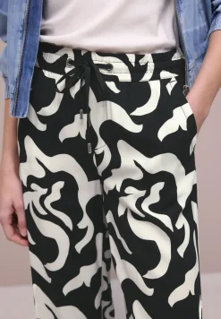 Pantalon large taille haute imprimé