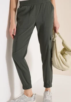 Pantalon Mid Waist Slim Leg au look cargo
