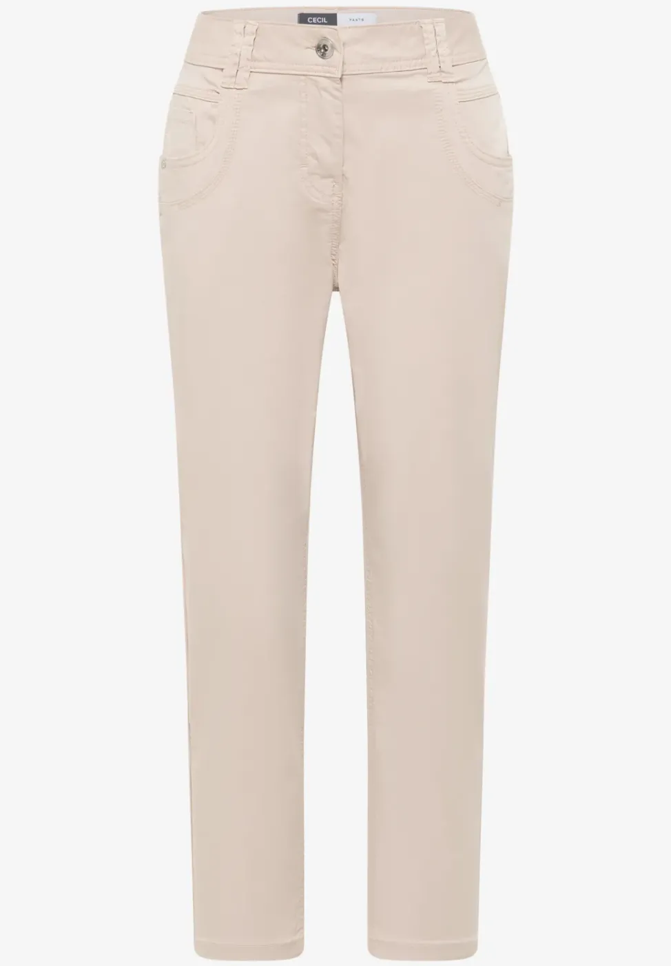 Pantalon Mid Waist Slim Leg en Casual Fit
