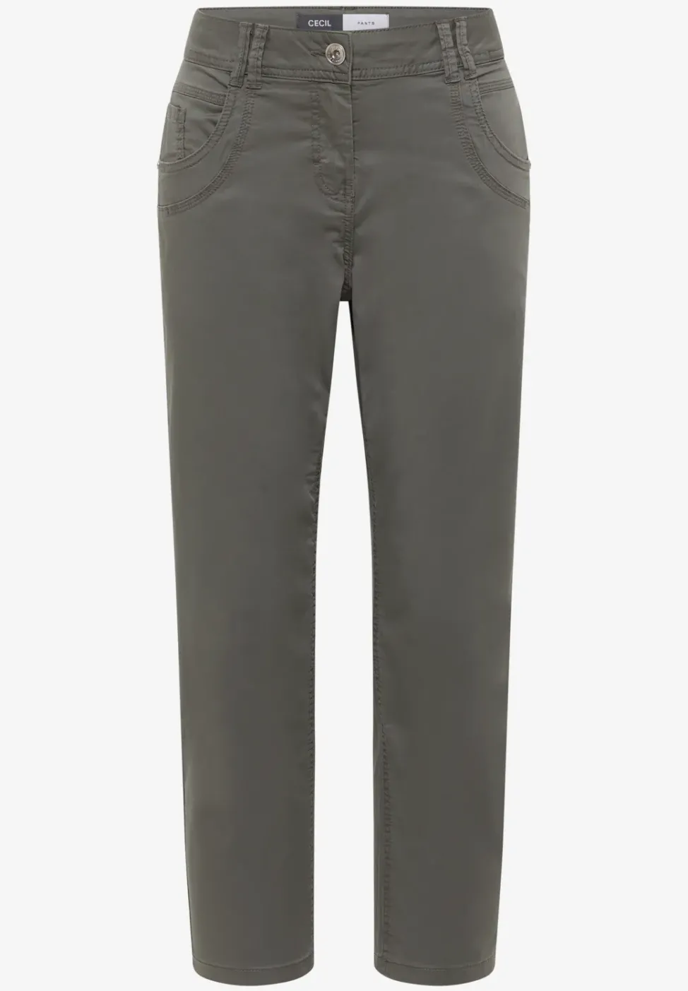 Pantalon Mid Waist Slim Leg en Casual Fit