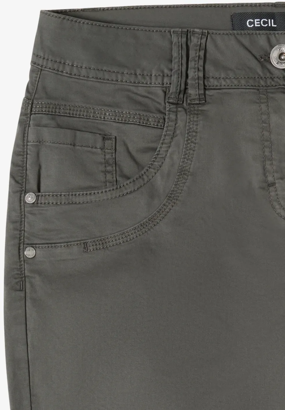 Pantalon Mid Waist Slim Leg en Casual Fit