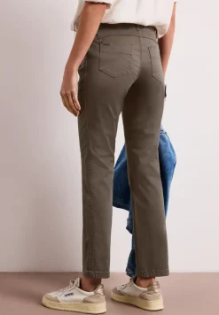 Pantalon Mid Waist Slim Leg en satin