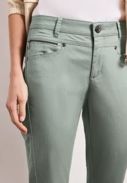 Pantalon Mid Waist Slim Leg en satin