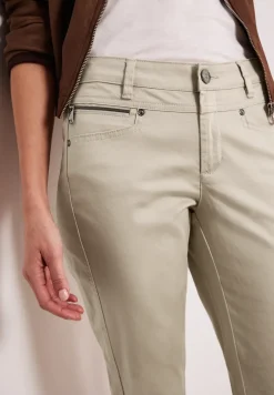 Pantalon Mid Waist Slim Leg en satin