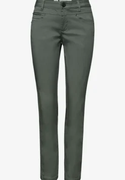 Pantalon Mid Waist Slim Leg en satin