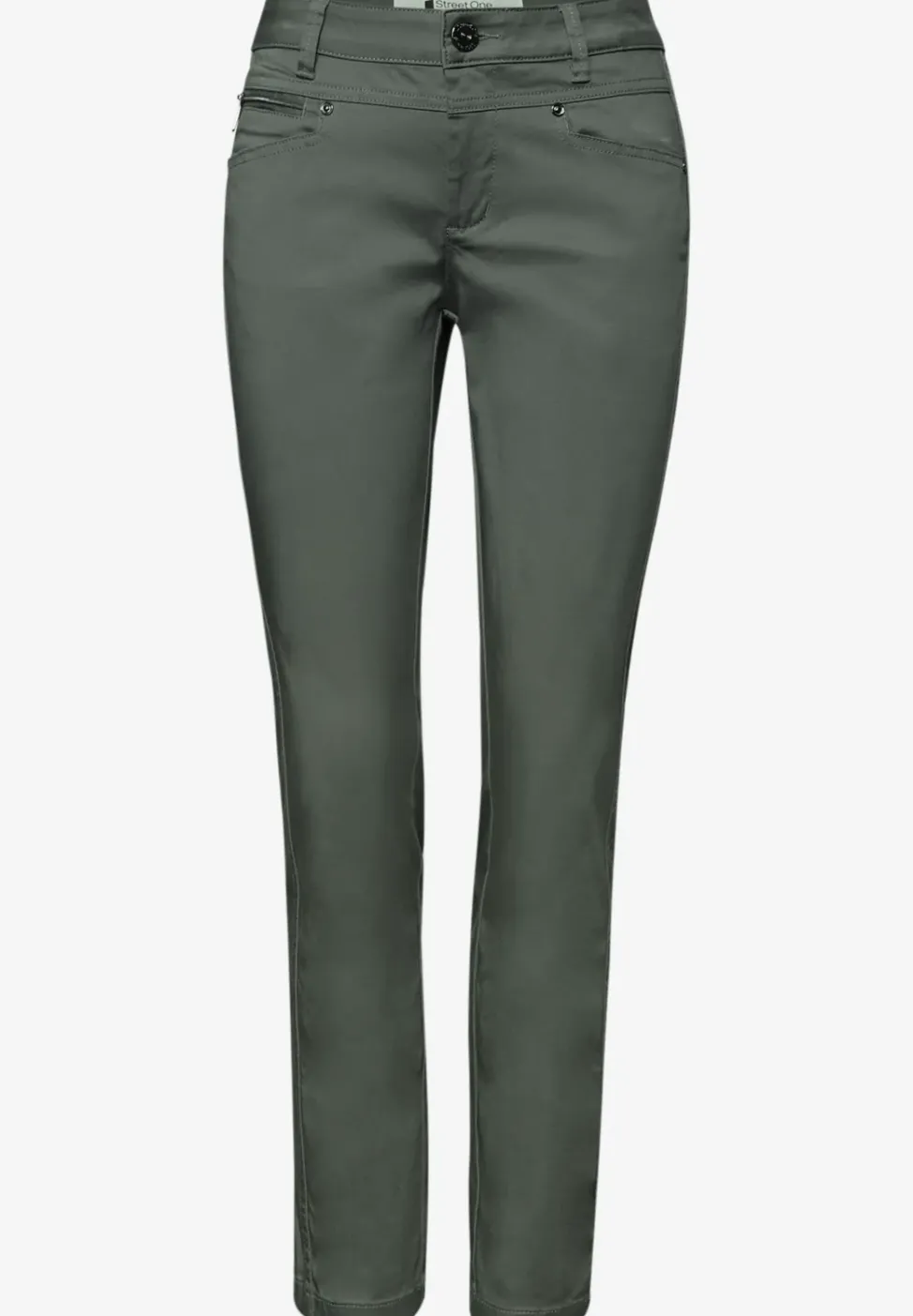 Pantalon Mid Waist Slim Leg en satin