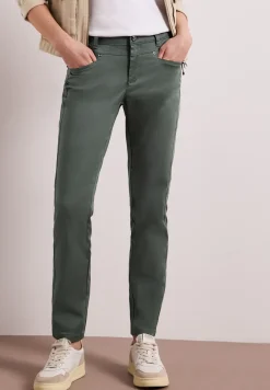 Pantalon Mid Waist Slim Leg en satin