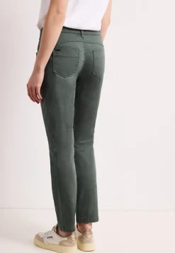 Pantalon Mid Waist Slim Leg en satin