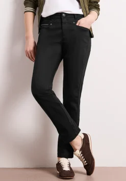 Pantalon Mid Waist Slim Leg en satin
