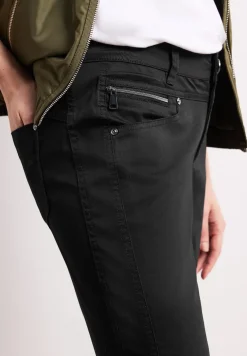Pantalon Mid Waist Slim Leg en satin