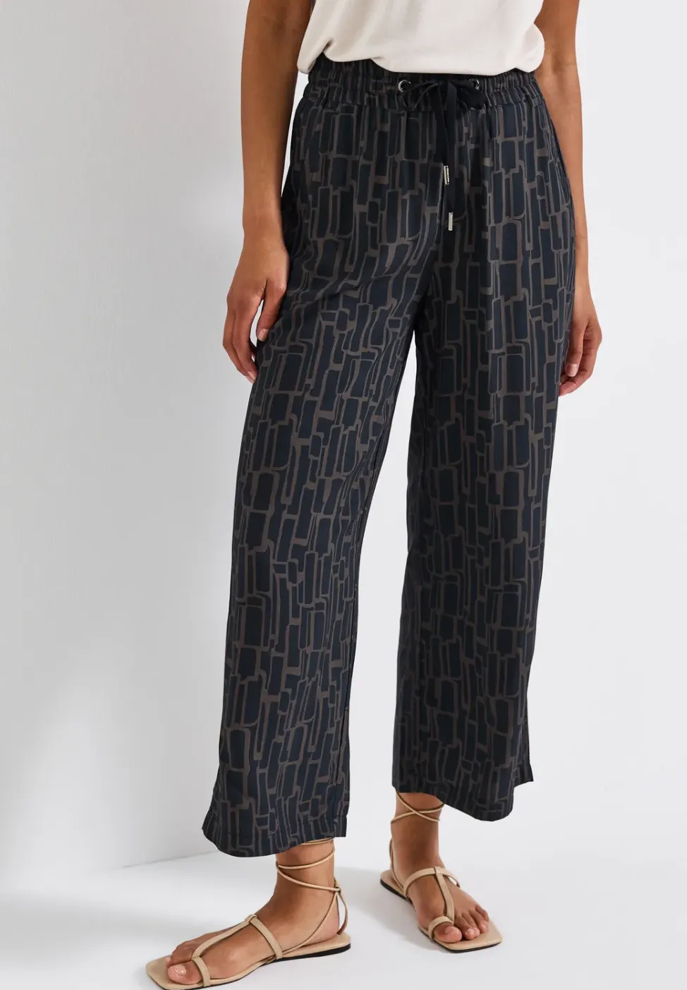 Pantalon à motifs 7/8 Wide Legs