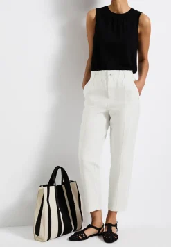 Pantalon paperbag en coupe casual