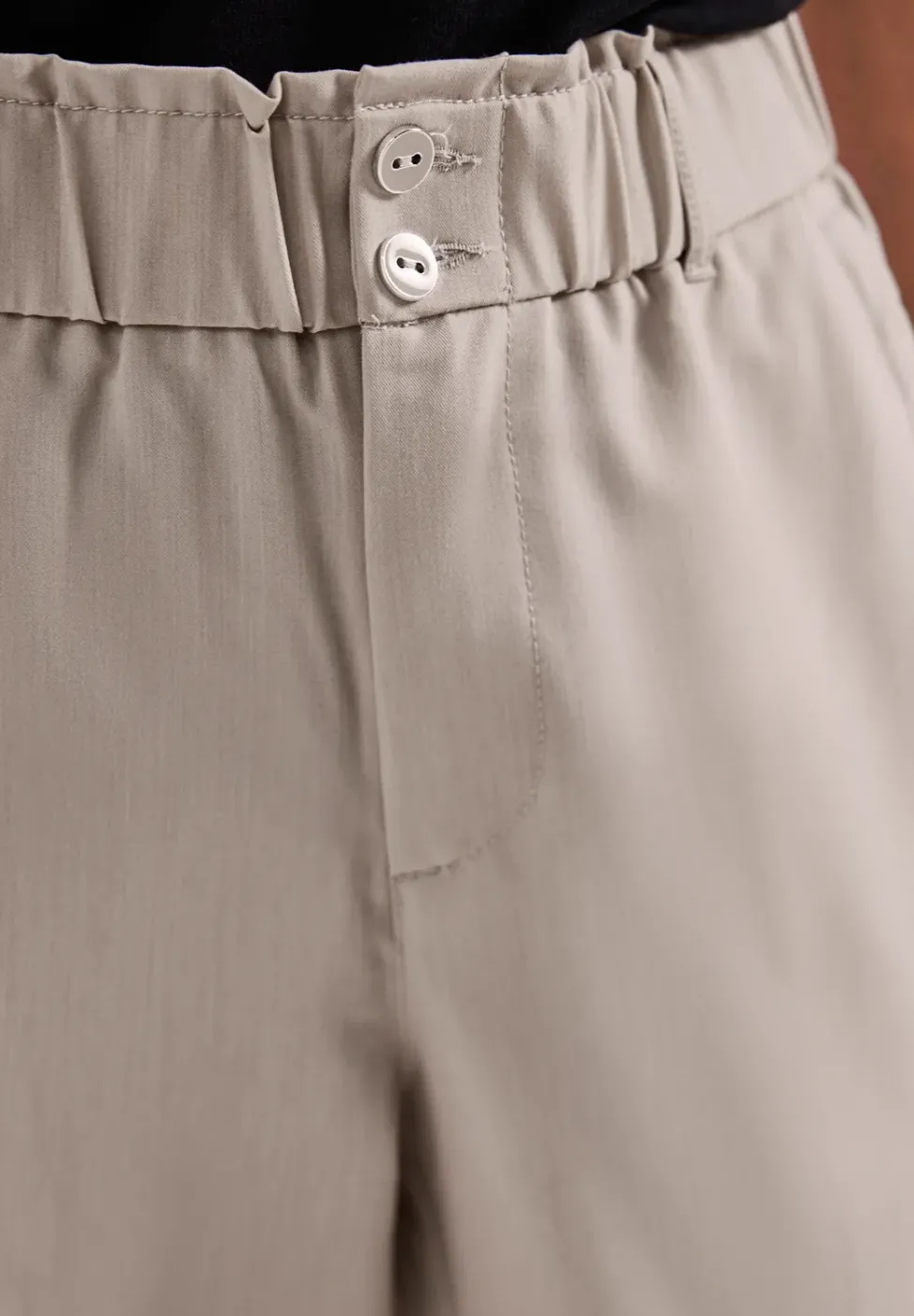 Pantalon paperbag à look mélangé
