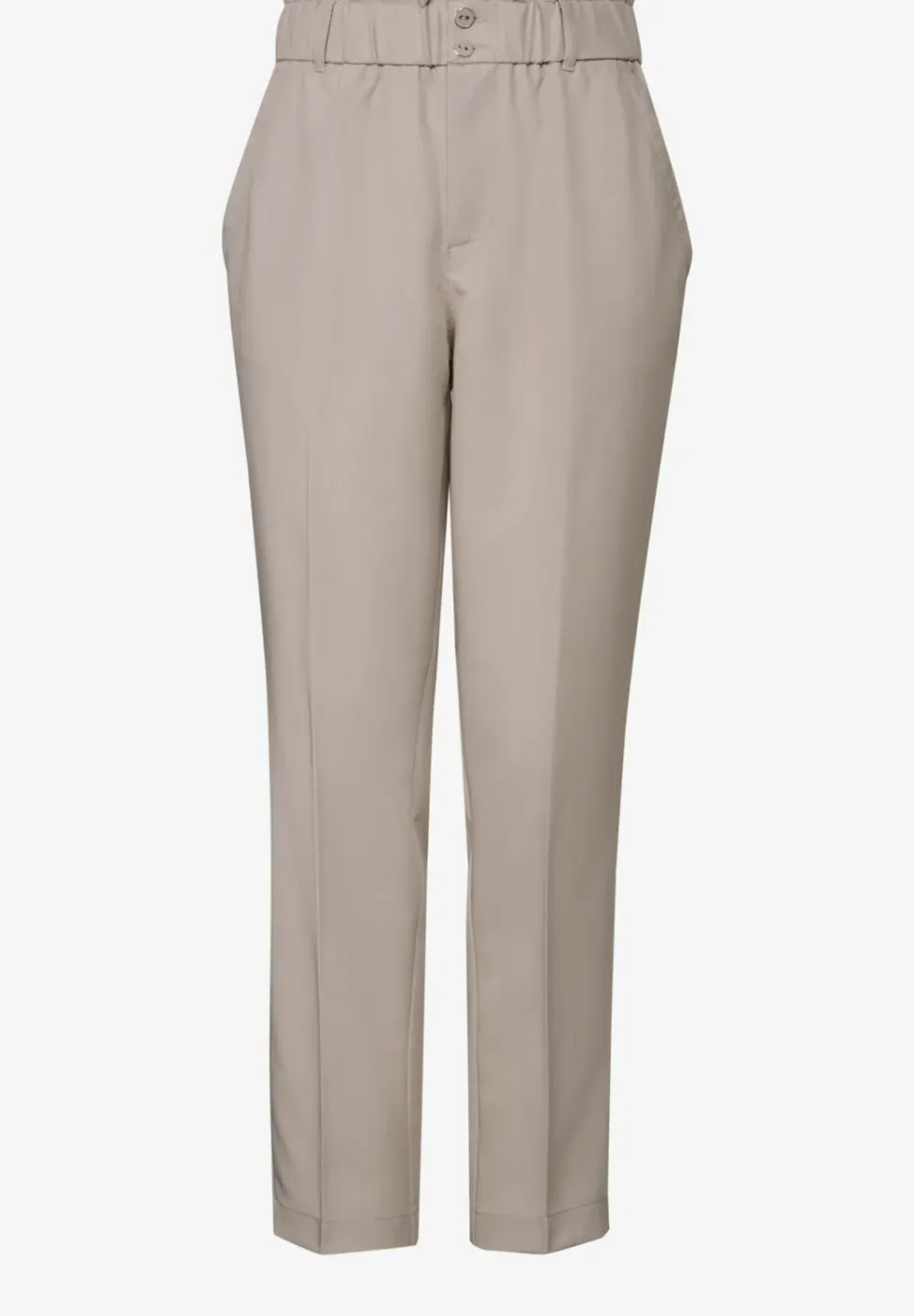 Pantalon paperbag à look mélangé