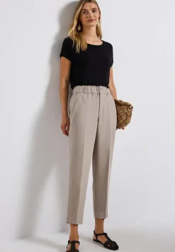 Pantalon paperbag à look mélangé