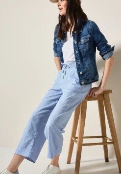 Pantalon rayé en seersucker
