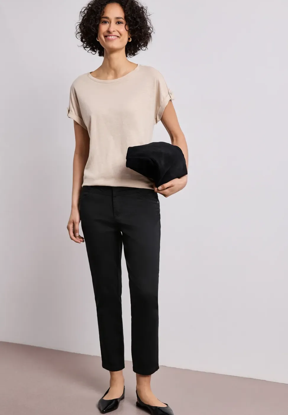 Pantalon 7/8 Slim Leg en satin