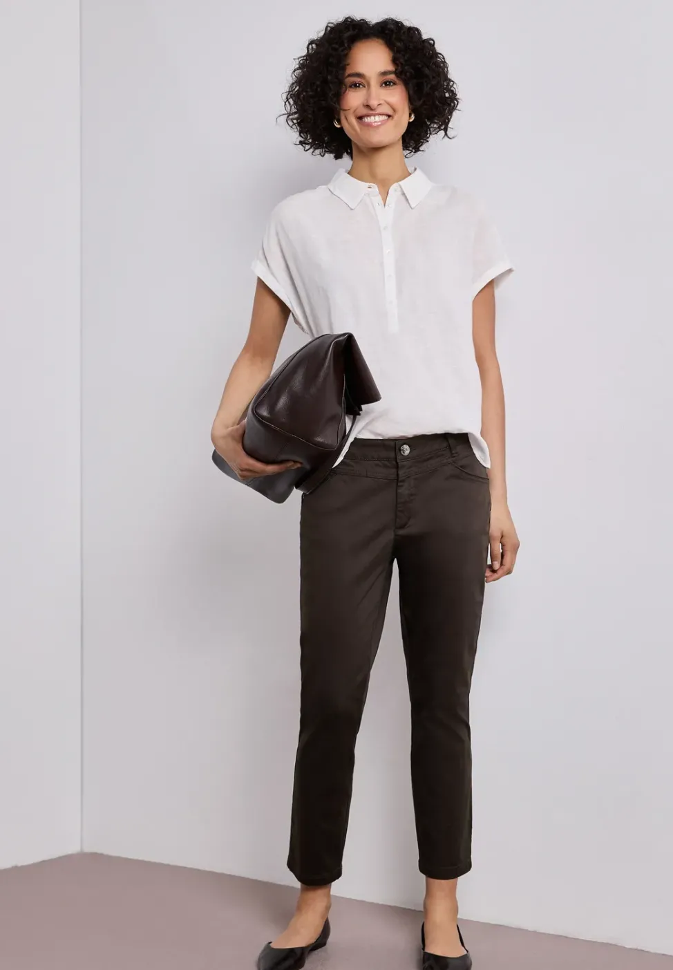 Pantalon 7/8 Slim Leg en satin