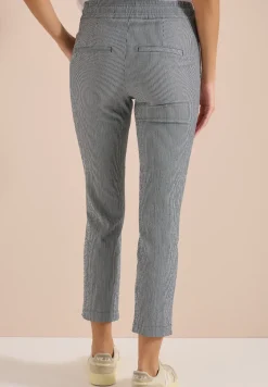 Pantalon slim leg en seersucker