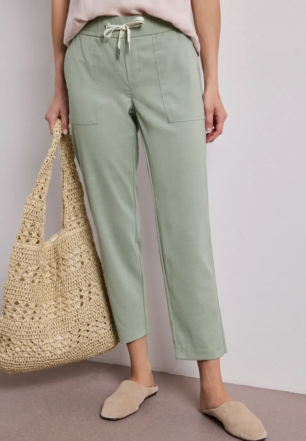 Pantalon Slim Legs à l'aspect mélangé