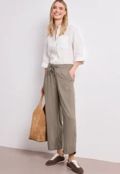 Pantalon taille haute wide leg coupe décontractée