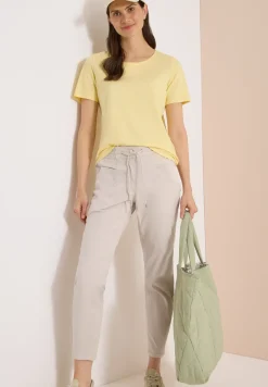 Pantalon taille mi-haute à coupe slim avec effet délavé