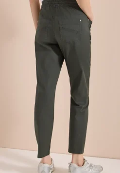 Pantalon taille mi-haute à coupe slim avec effet délavé