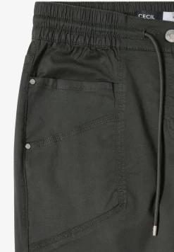 Pantalon taille mi-haute à coupe slim avec effet délavé