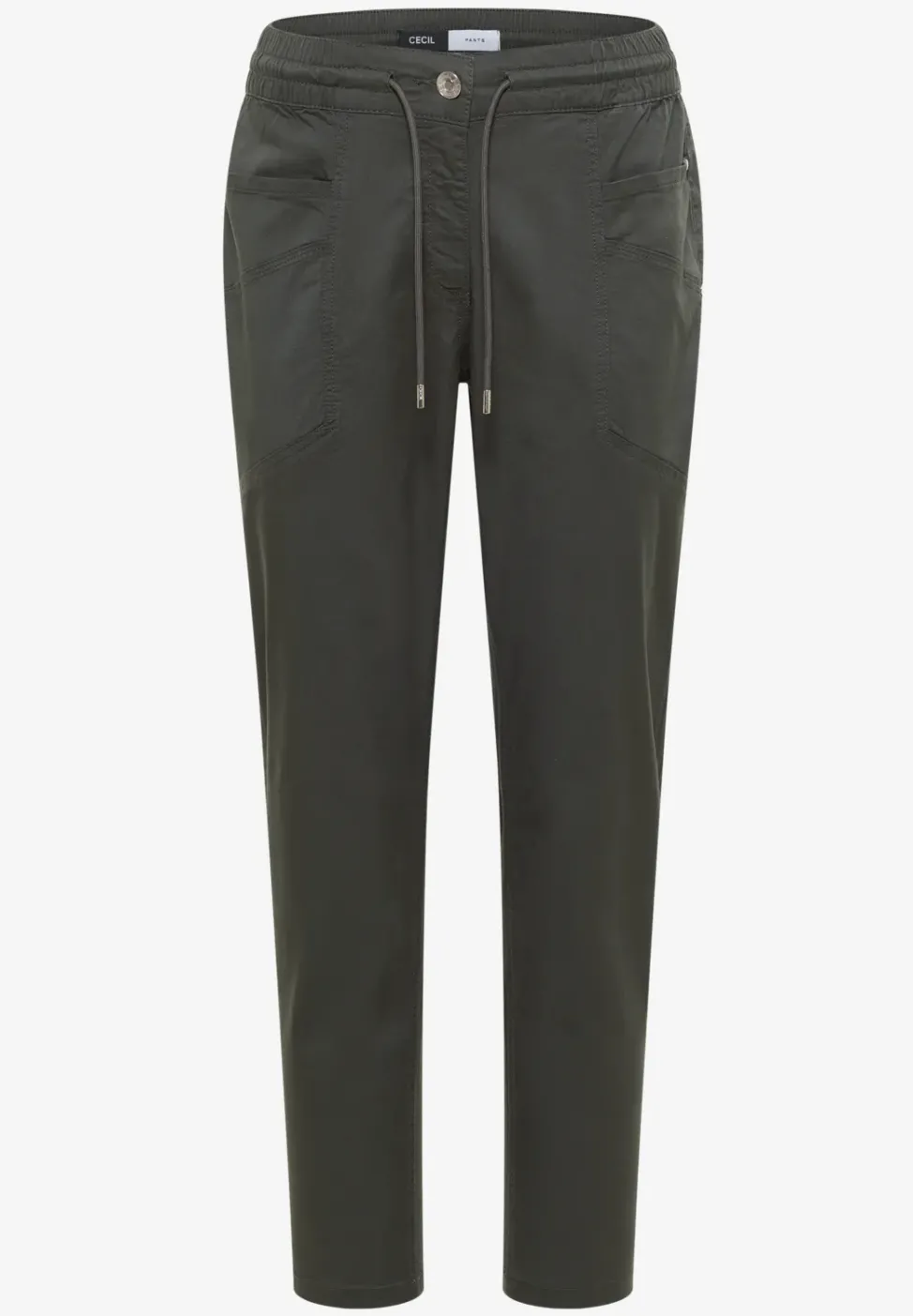 Pantalon taille mi-haute à coupe slim avec effet délavé