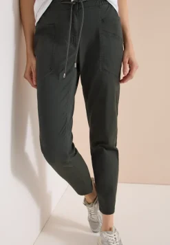 Pantalon taille mi-haute à coupe slim avec effet délavé