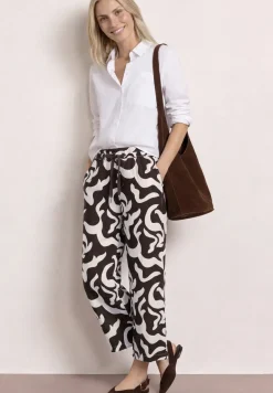 Pantalon 7/8 taille mi-haute wide leg imprimé